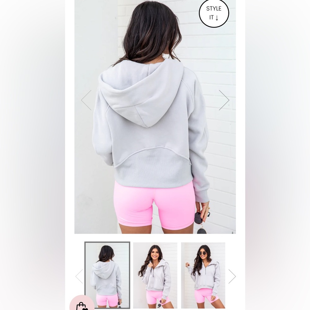 Pink lily. Like new making it look easy ribbed quarter zip hoodie. - Picture 3 of 3